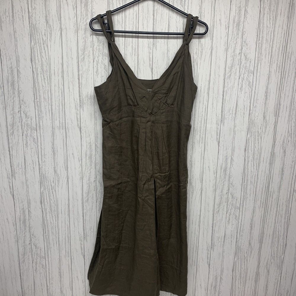 Womens Size 6 Jigsaw Linen Double Strap Dress EUC